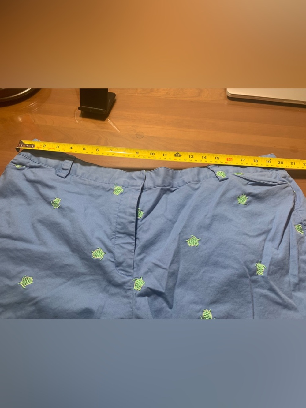 Talbots Light Blue Embroidered Green Turtle Women's Bermuda Shorts - Picture 4 of 9